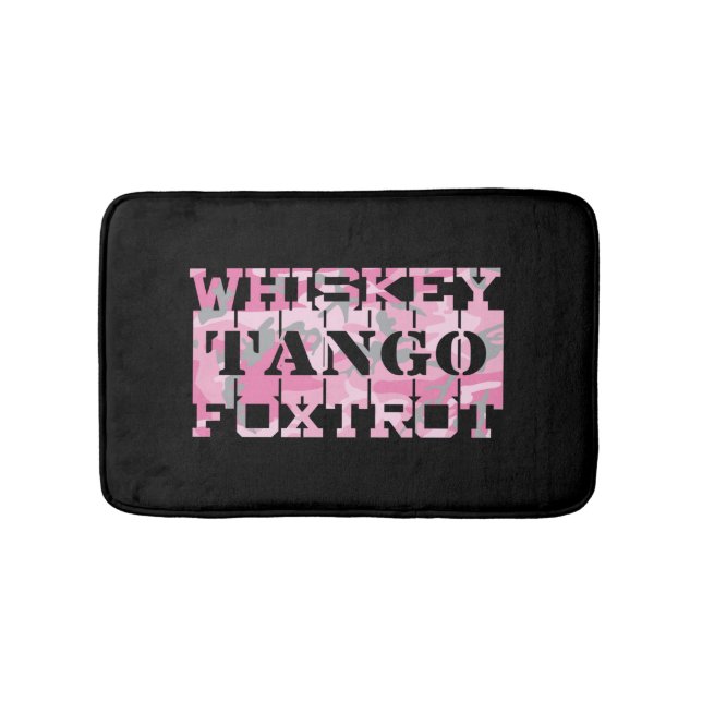 Alfombrilla De Baño Camo rosa del tango Foxtrot del Whiskey del ejérci (Anverso)