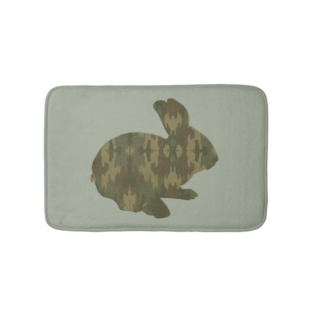 Alfombrilla De Baño Camouflage Silhouette Bunny Rabbit Bath Mat (Anverso)