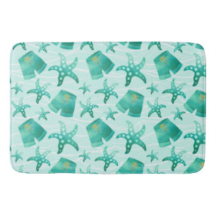 ALFOMBRILLA DE BAÑO CAMPAÑAS DE PESCADO Y BAÑO VERDES EN VERANO