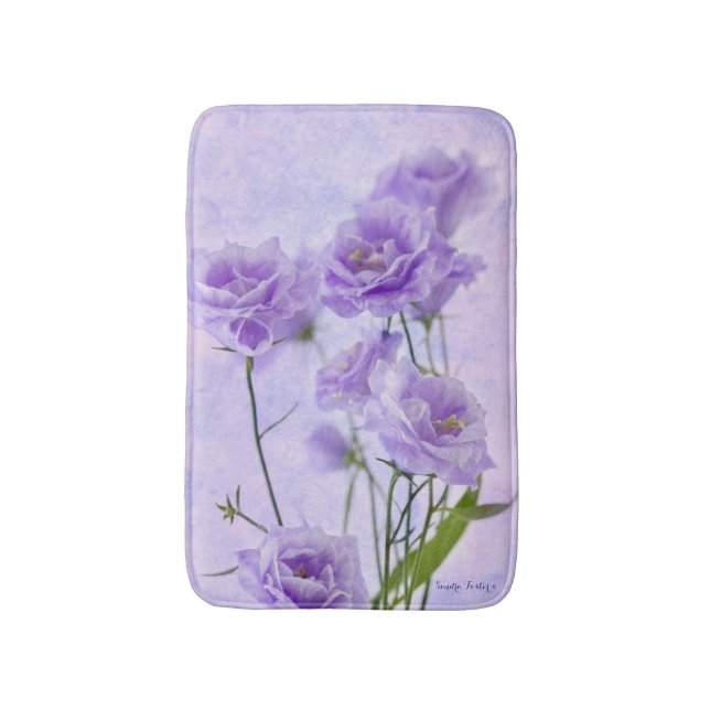 Alfombrilla De Baño Campanella morada flor macro (Frente vertical)