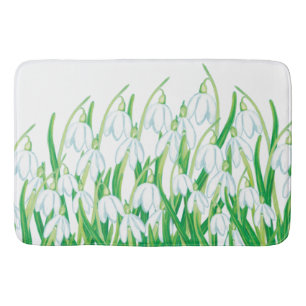 Alfombrilla De Baño Campanillas Blancas de Primavera 