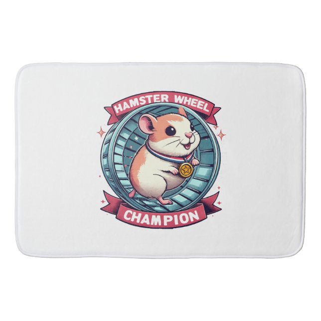 Alfombrilla De Baño Campeón de Rueda de Hámster (Anverso)