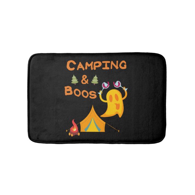 Alfombrilla De Baño Camping & Boos Ghosts Wine Camping Halloween (Anverso)