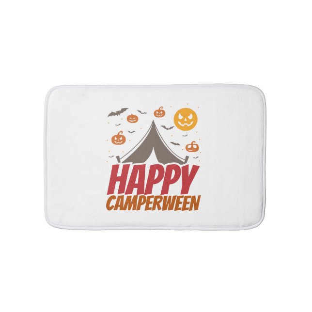 Alfombrilla De Baño Camping de Halloween al aire libre (Anverso)