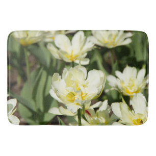 Alfombrilla De Baño Campo de tulipanes blancos Foto