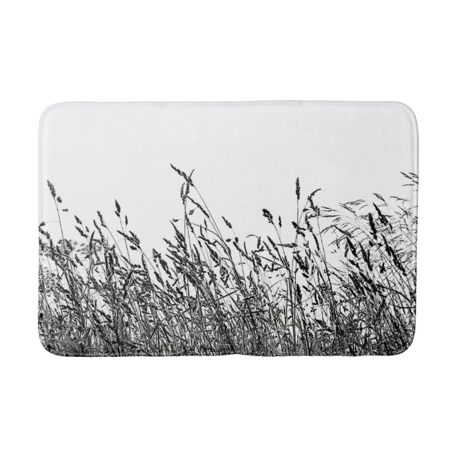 Alfombrilla De Baño Campos salvajes blancos y negros (Anverso)