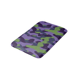Alfombrilla De Baño Camuflaje abstracto verde morado y azul