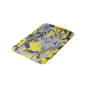 Alfombrilla De Baño Camuflaje amarillo y gris, ejército, ejército
