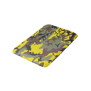 Alfombrilla De Baño Camuflaje amarillo y marrón, ejército