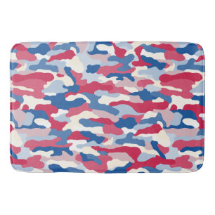 Alfombrilla De Baño Camuflaje rojo blanco y azul