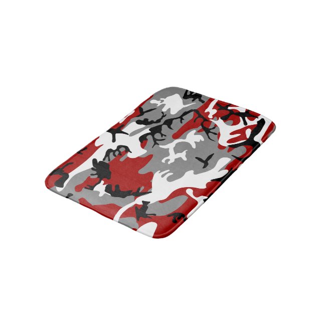 Alfombrilla De Baño Camuflaje rojo y gris, ejército (Angular)