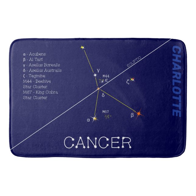 Alfombrilla De Baño Cáncer de Constelación Zodiaca (Anverso)