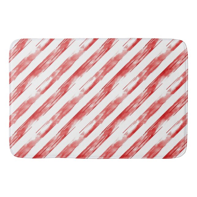 Alfombrilla De Baño Candy Cane Red Stripes Navidades (Anverso)