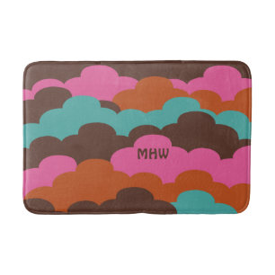 Alfombrilla De Baño Candy Clouds personalizado monograma esteras de ba
