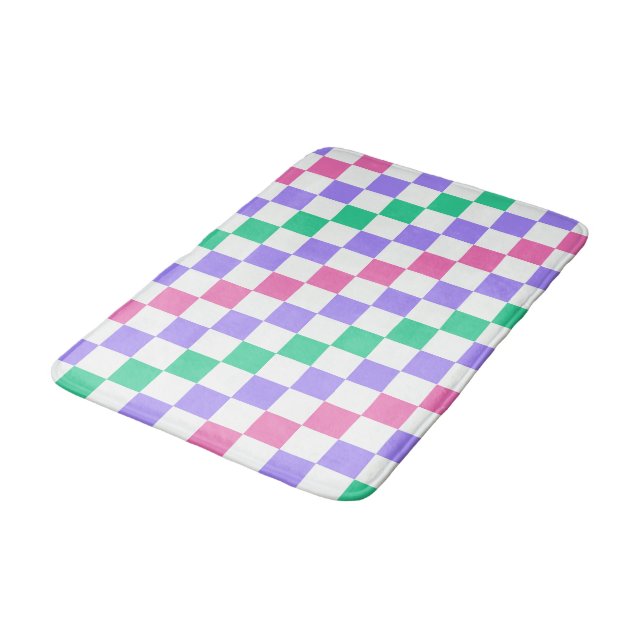 Alfombrilla De Baño Candy shop diagonal checkerboard pattern (Angular)