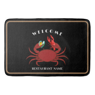 Alfombrilla De Baño cangrejo de cangrejo clavícula mariscos de bienven
