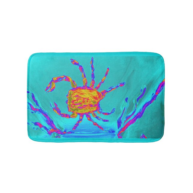 Alfombrilla De Baño Cangrejo Guay turquesa (Anverso)