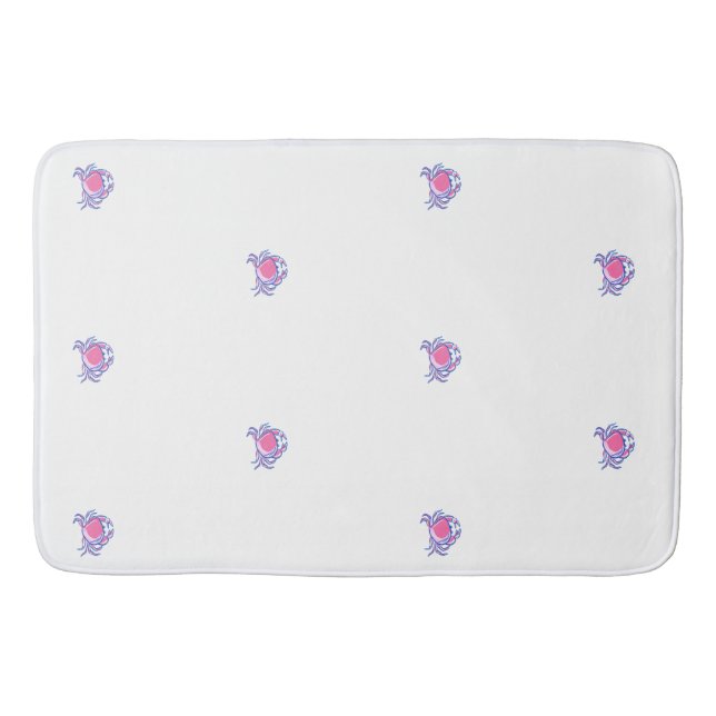Alfombrilla De Baño Cangrejo rosa preppy (Anverso)