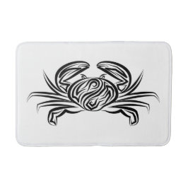Alfombrilla De Baño Cangrejo tribal blanco y negro