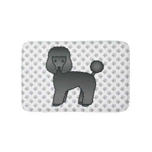Alfombrilla De Baño Caniche de juguete negro perro de dibujos animados
