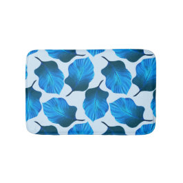 Alfombrilla De Baño Canna Tropicanna Las hojas tropicales en azul