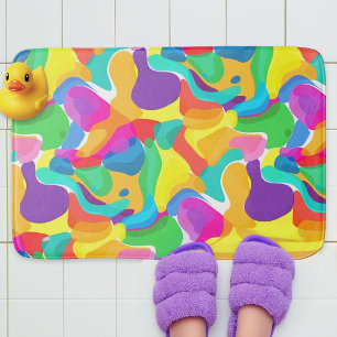 Alfombrilla De Baño Caos de los colores del circo Abstrato Patrón de a
