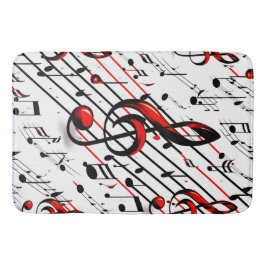 Alfombrilla De Baño Caos Musical Clásico Rojo Negro y Blanco  