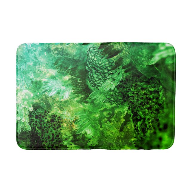 Alfombrilla De Baño Capas de cristales verdes (Anverso)
