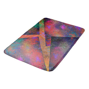 Alfombrilla De Baño Capas de imágenes de color rústico dispuestas de m