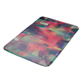 Alfombrilla De Baño capas de imágenes verdes y rojas y un ligero tono