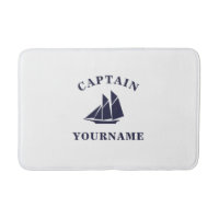 Capitán con su nombre Sailboat Nautical Bath Mat