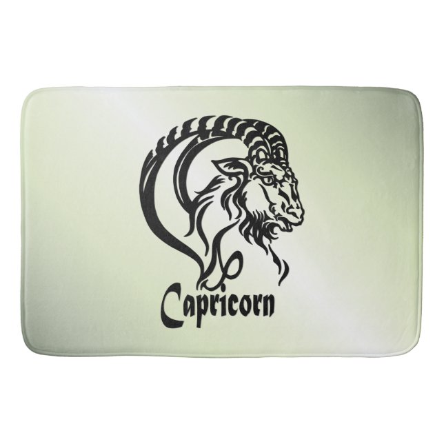 Alfombrilla De Baño Capricornio del mar Cabra Zodiac Verde (Anverso)