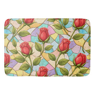 Alfombrilla De Baño Capullos de Rosa de Vidrio Pintado