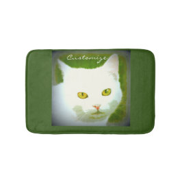Alfombrilla De Baño cara de gato blanco Thunder_Cove