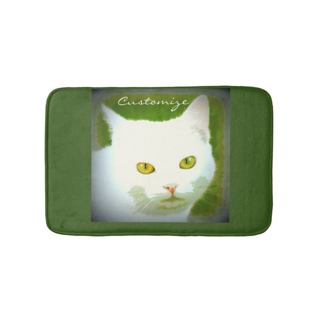 Alfombrilla De Baño cara de gato blanco Thunder_Cove (Anverso)