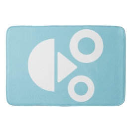 Alfombrilla De Baño Cara de juego mínima azul divertido