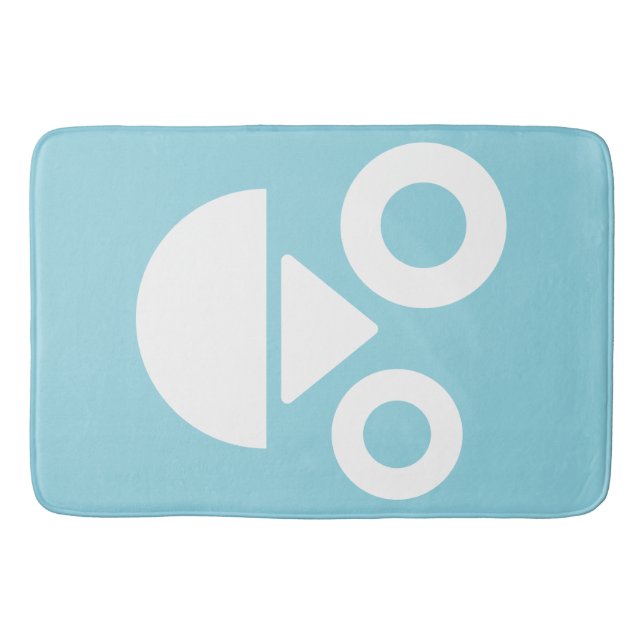 Alfombrilla De Baño Cara de juego mínima azul divertido (Anverso)