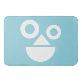 Alfombrilla De Baño Cara de juego mínima azul divertido