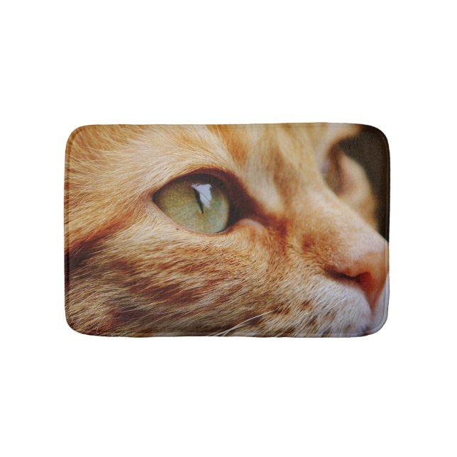 Alfombrilla De Baño Cara determinada de un gato jengibre (Anverso)