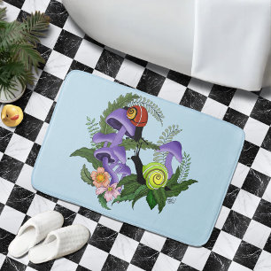 Alfombrilla De Baño Caracoles Cubanos Hongos Purpura