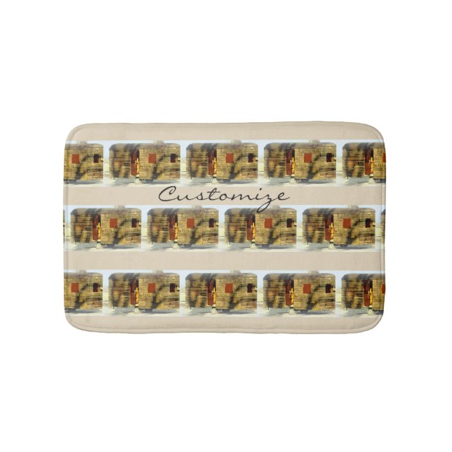 Alfombrilla De Baño Caravana gitana de madera templada (Anverso)