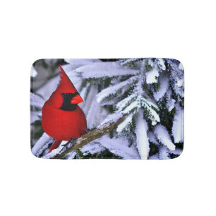 Alfombrilla De Baño Cardenal rojo invernal