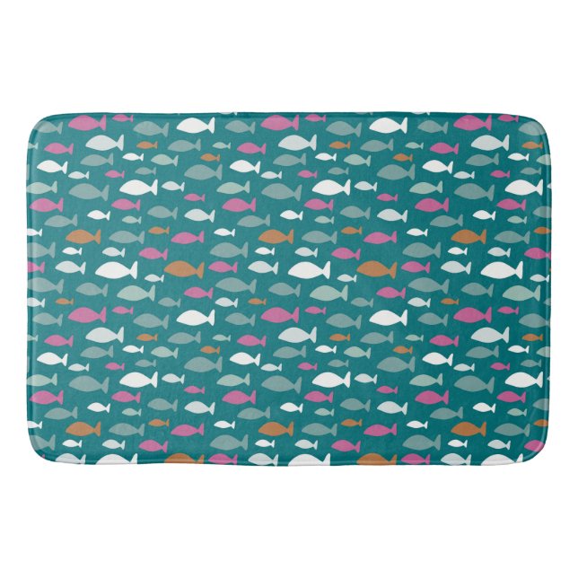 Alfombrilla De Baño Cardumen de peces verdes (Anverso)