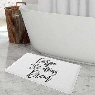 Alfombrilla De Baño Carpe Aquel Effing Diem Hand Lettered Cote