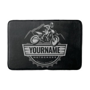 Alfombrilla De Baño Carreras personalizada de Motocross Rider Dirt Bik