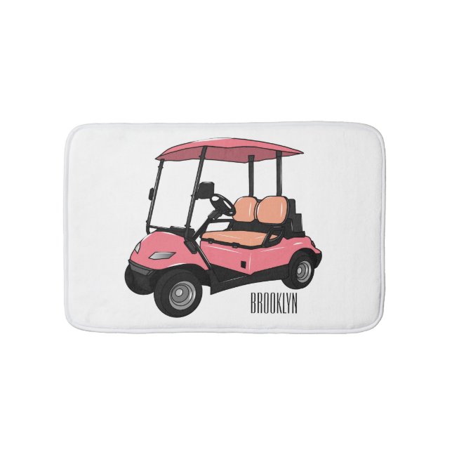 Alfombrilla De Baño Carro de golf / ilustracion personalizado de coche (Anverso)