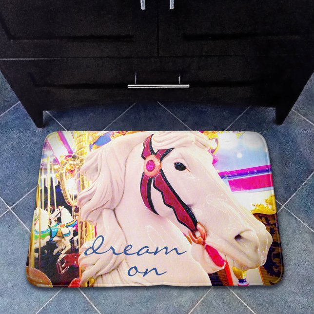 Alfombrilla De Baño Carrusel Horse Photography Dream On Script Citate (Subido por el creador)