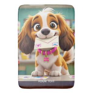 Alfombrilla De Baño Carta de Fantasy Cute Dog Post
