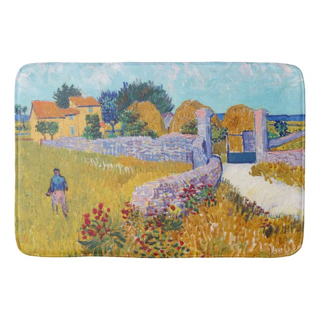 Alfombrilla De Baño Casa de campo en Provenza, Van Gogh (Anverso)