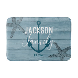 Alfombrilla De Baño Casa de playa de la familia Rusood Starfish Person